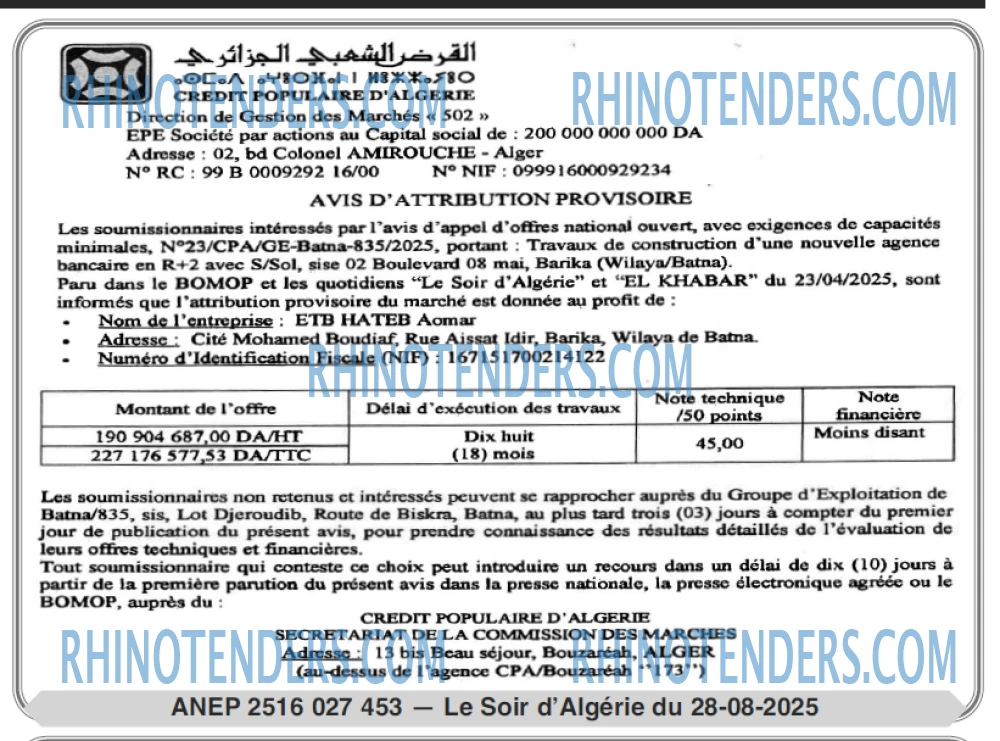 LE SOIR D'ALGERIE