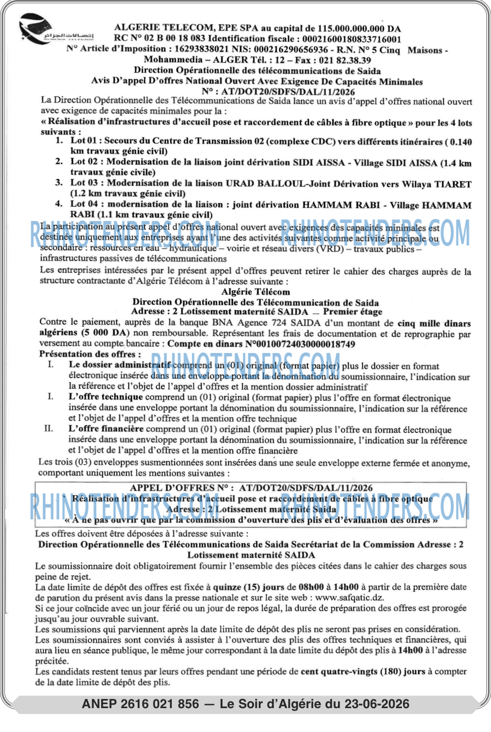 LE SOIR D'ALGERIE