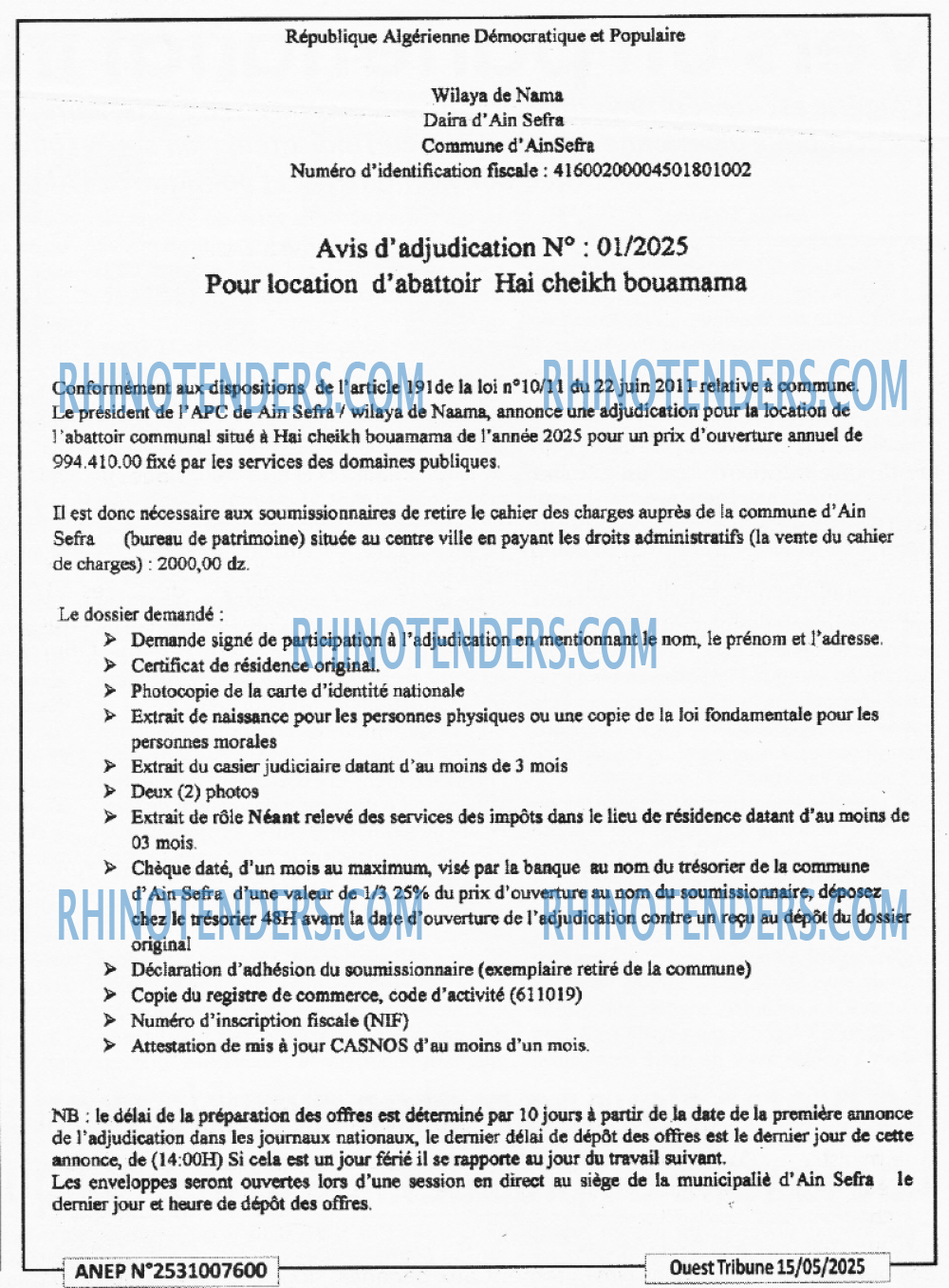 TRIBUNE DES LECTEURS
