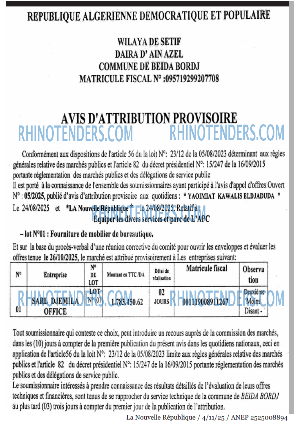 NOUVELLE REPUBLIQUE