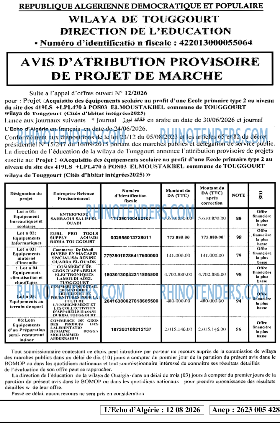 L'ECHO D'ALGERIE