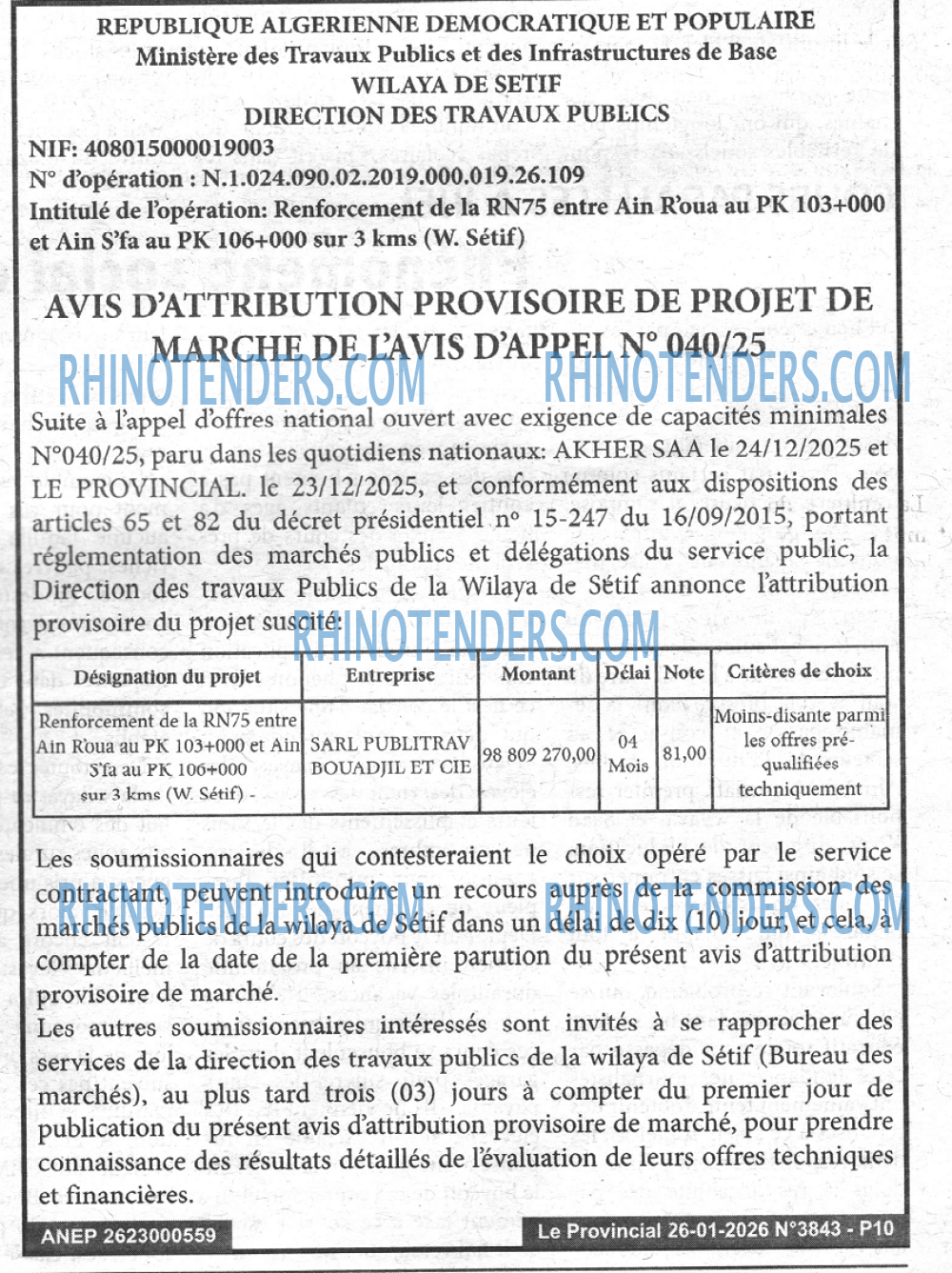 LE PROVINCIAL