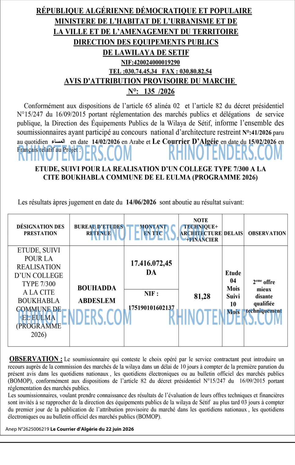 Le Courrier d'Algerie