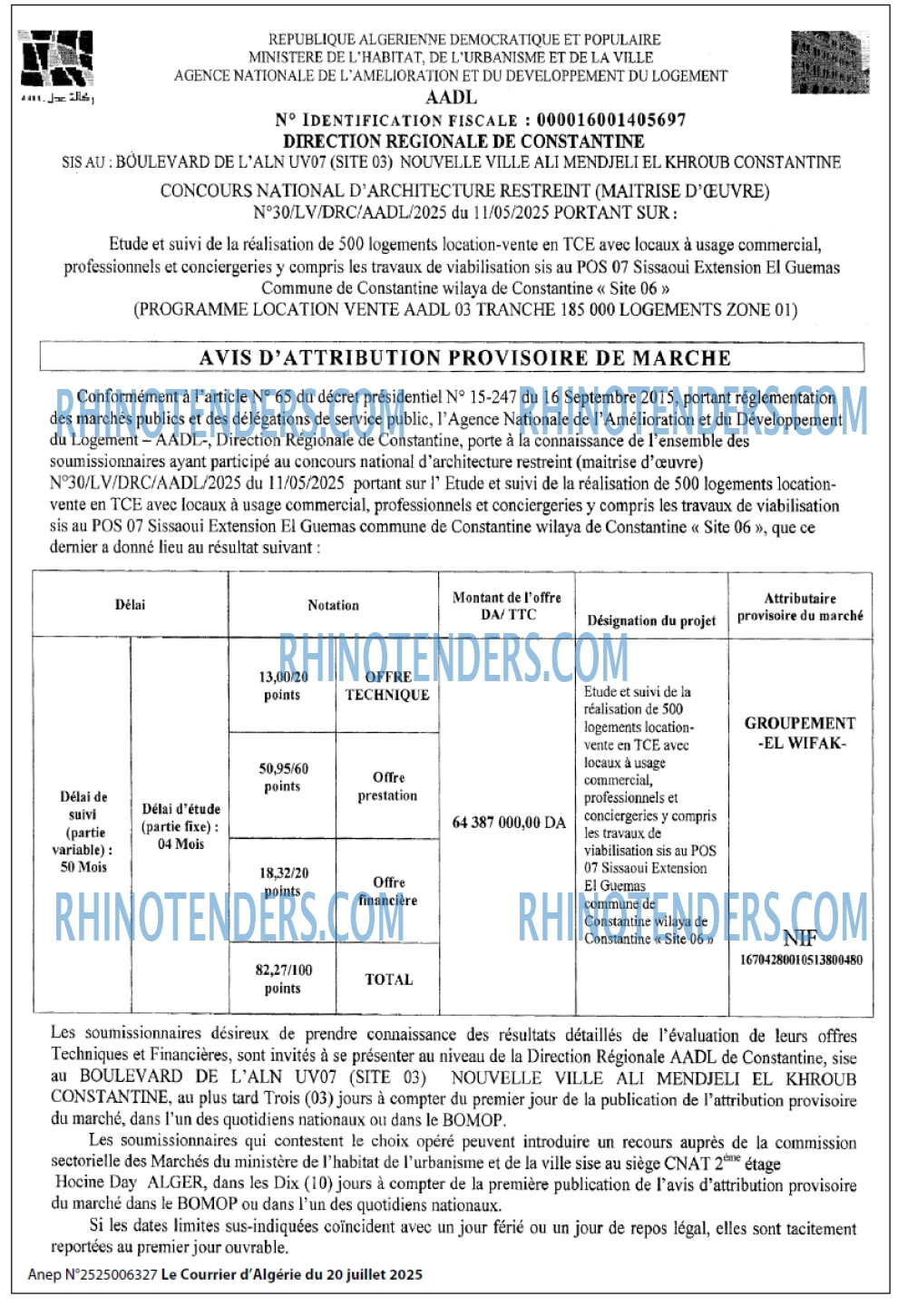 Le Courrier d'Algerie