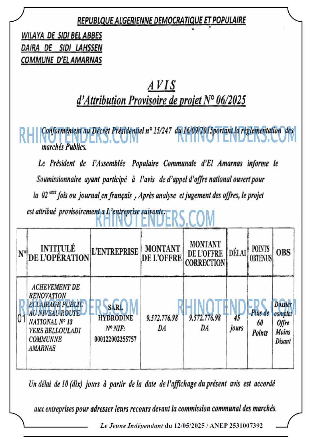 Le jeune indépendant