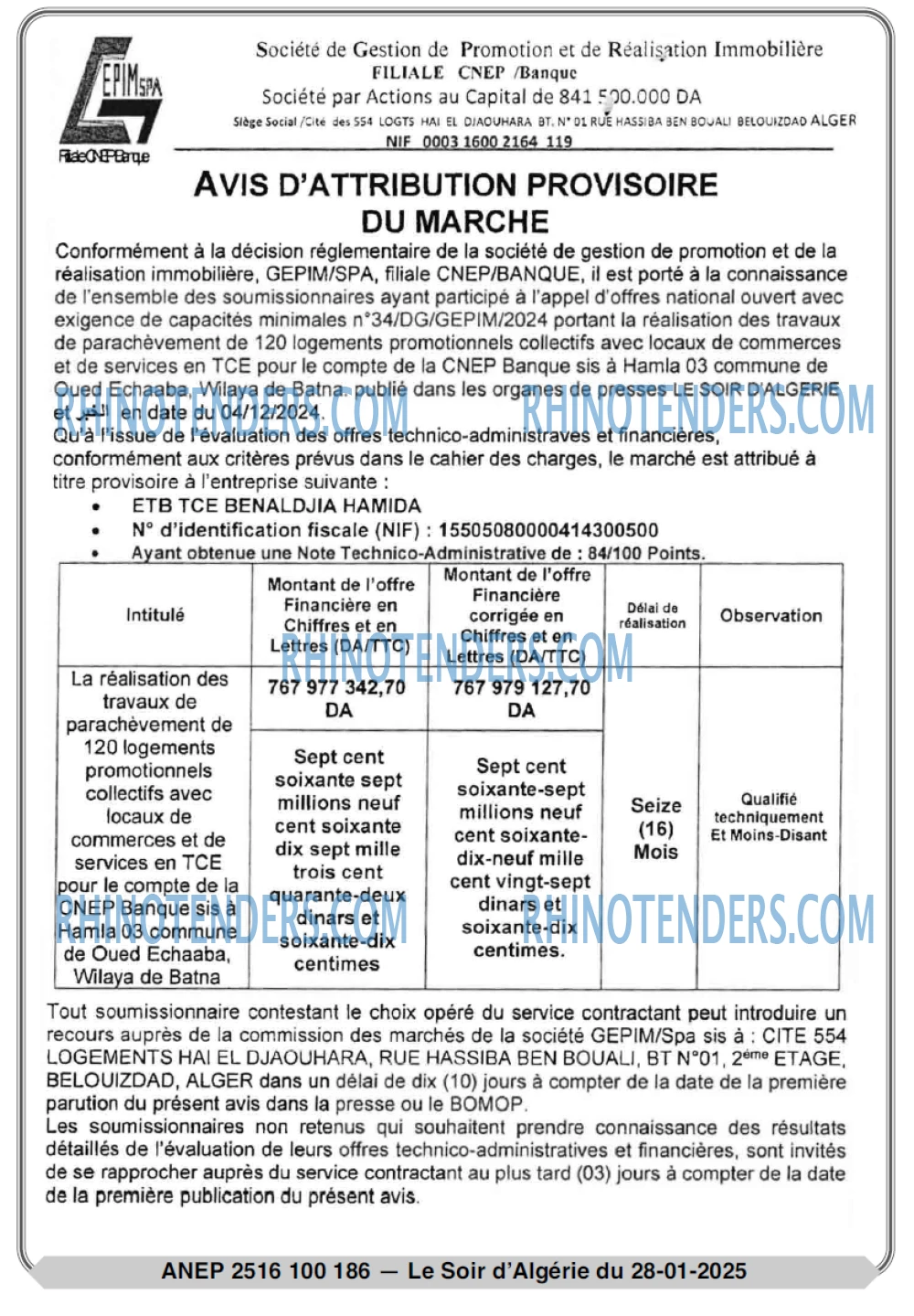 LE SOIR D'ALGERIE