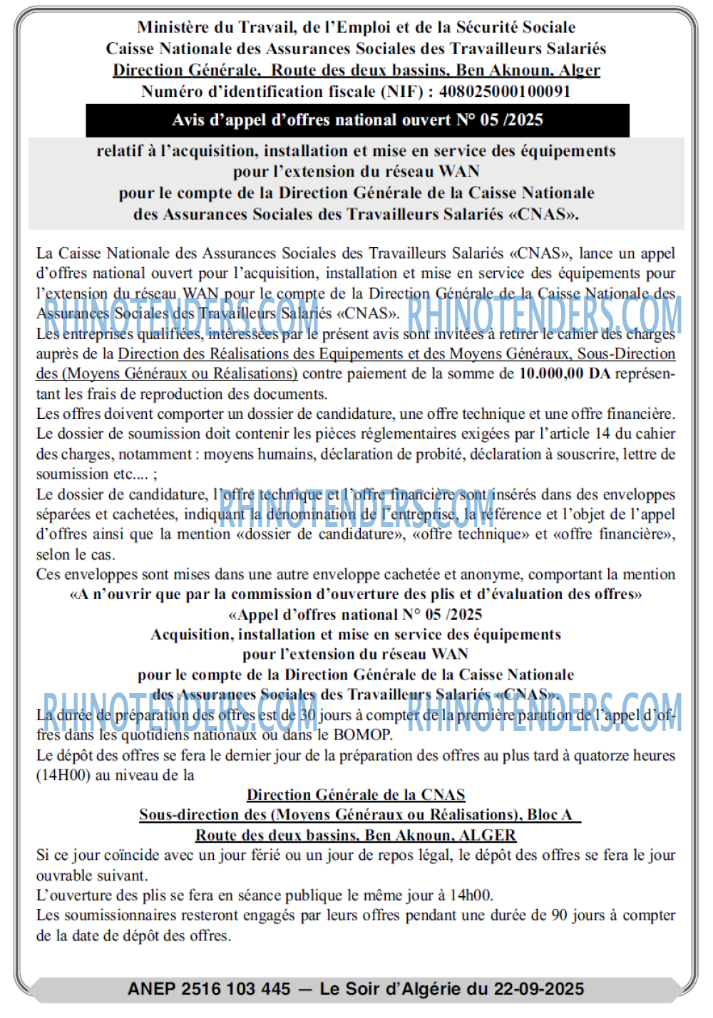 LE SOIR D'ALGERIE