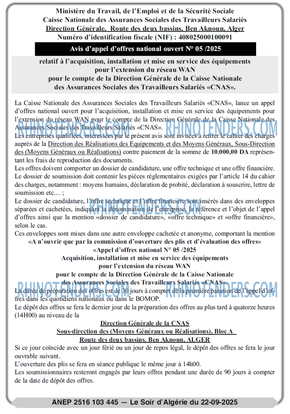 LE SOIR D'ALGERIE