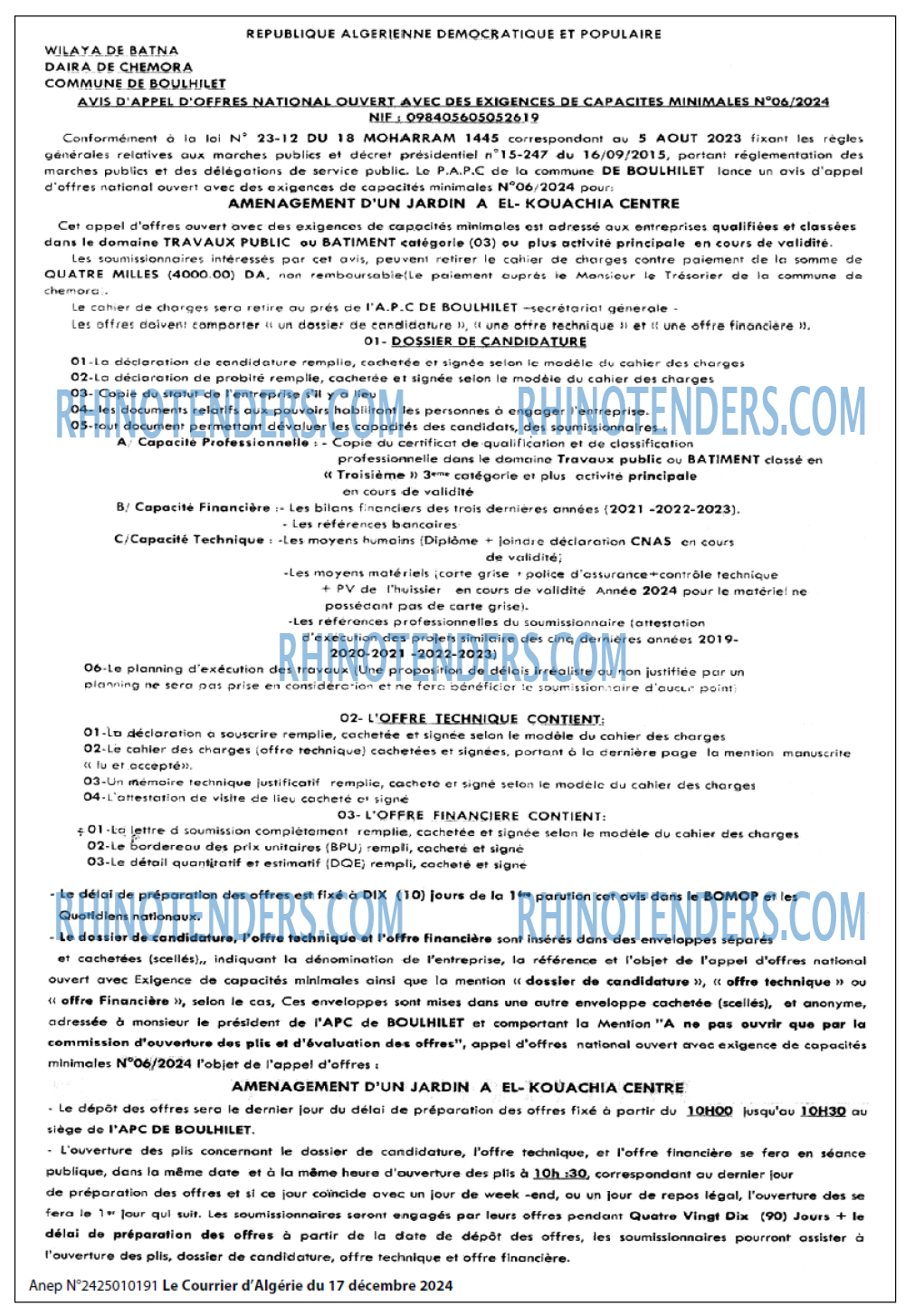 Le Courrier d'Algerie
