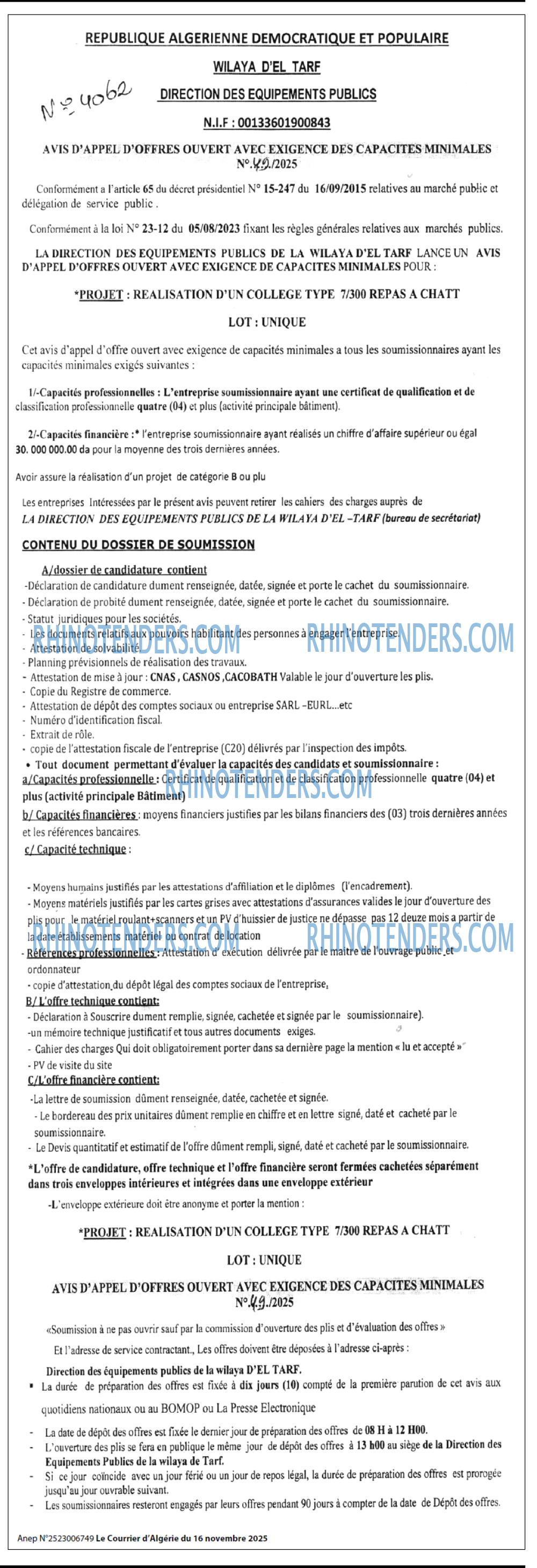 Le Courrier d'Algerie