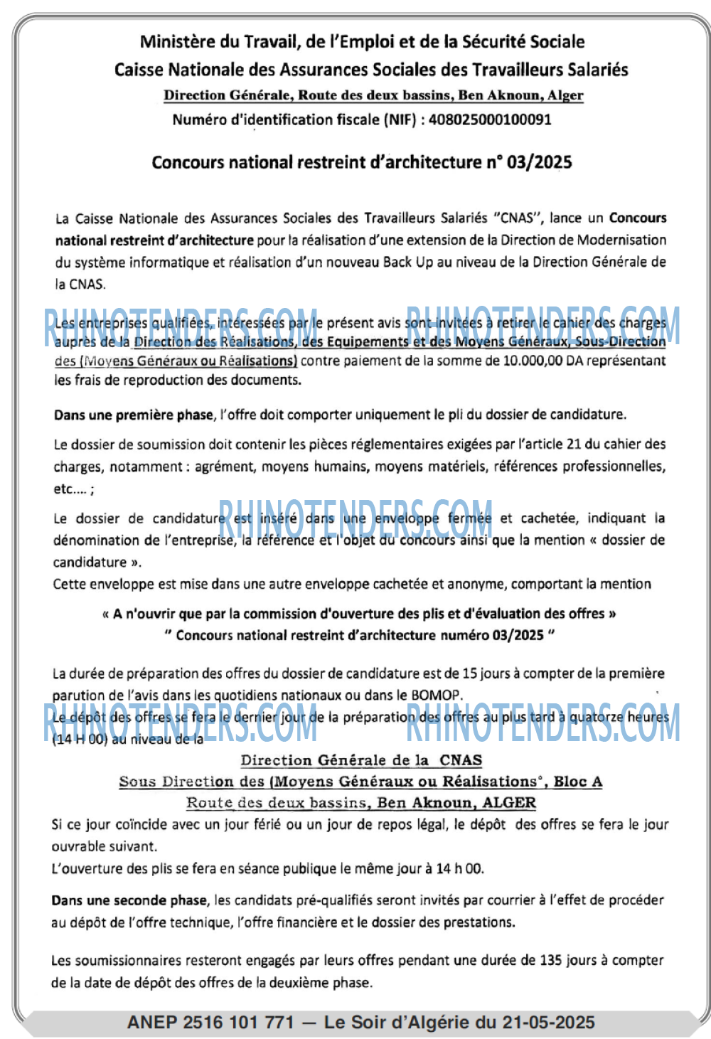 LE SOIR D'ALGERIE