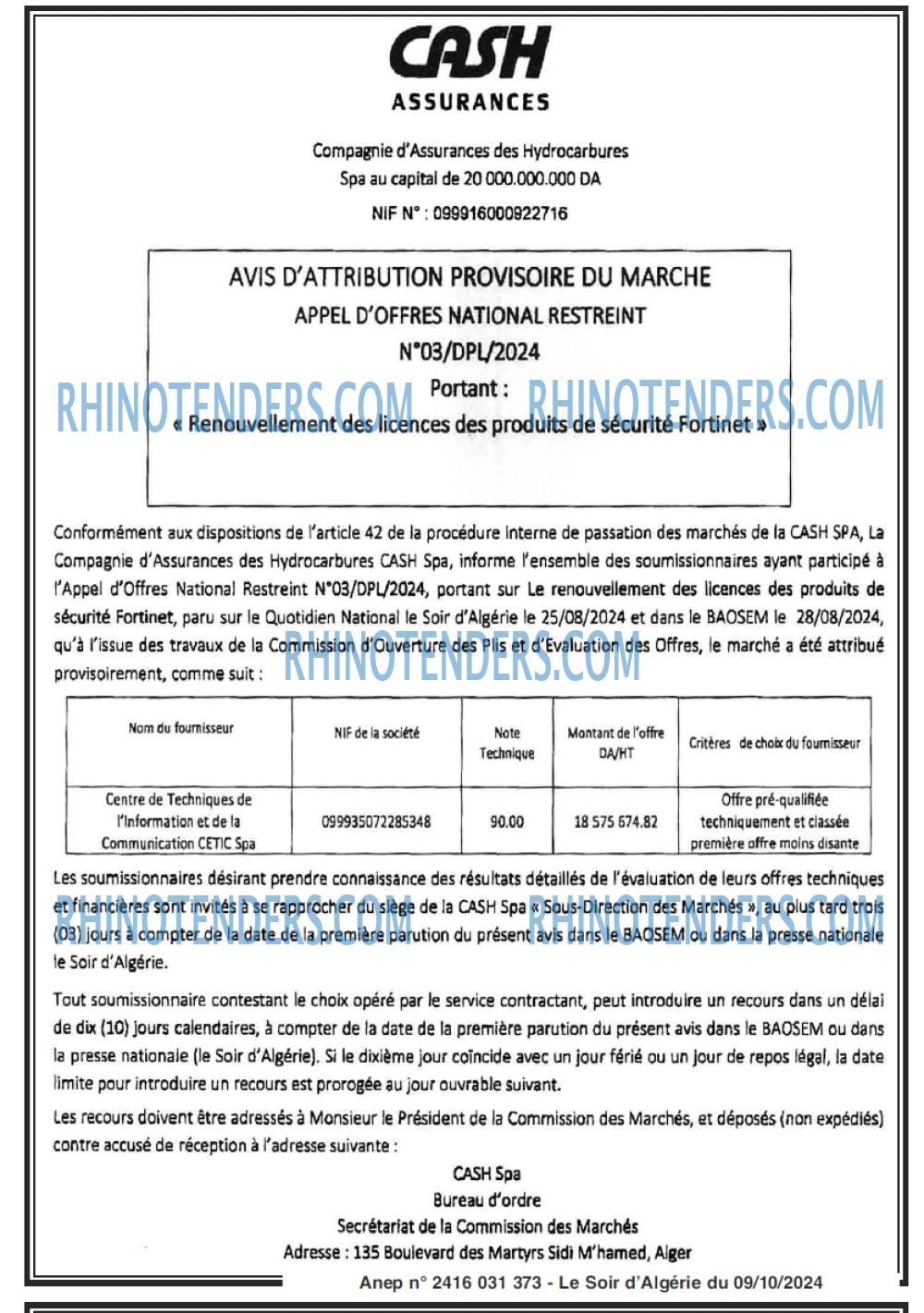 LE SOIR D'ALGERIE
