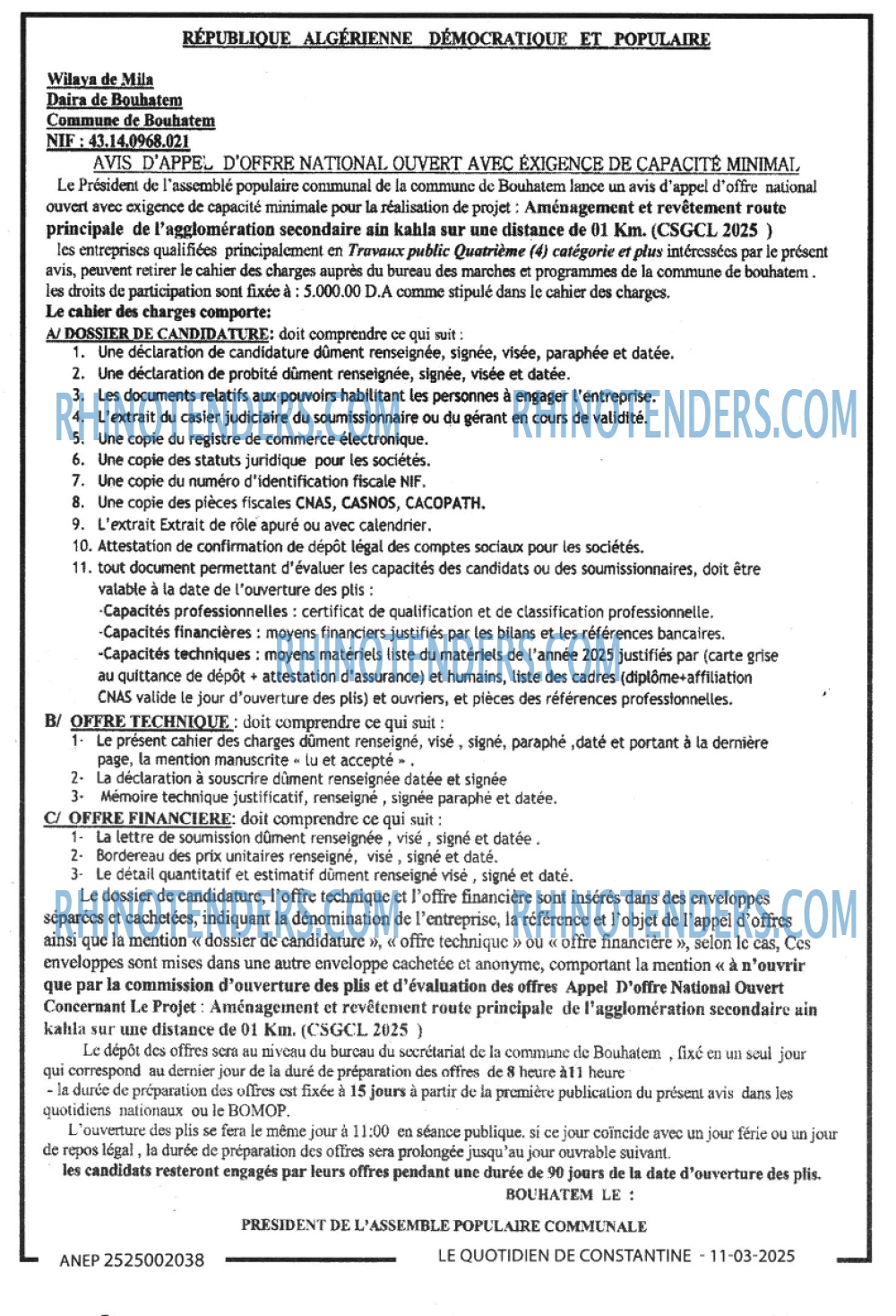 LE QUOTIDIEN DE CONSTANTINE