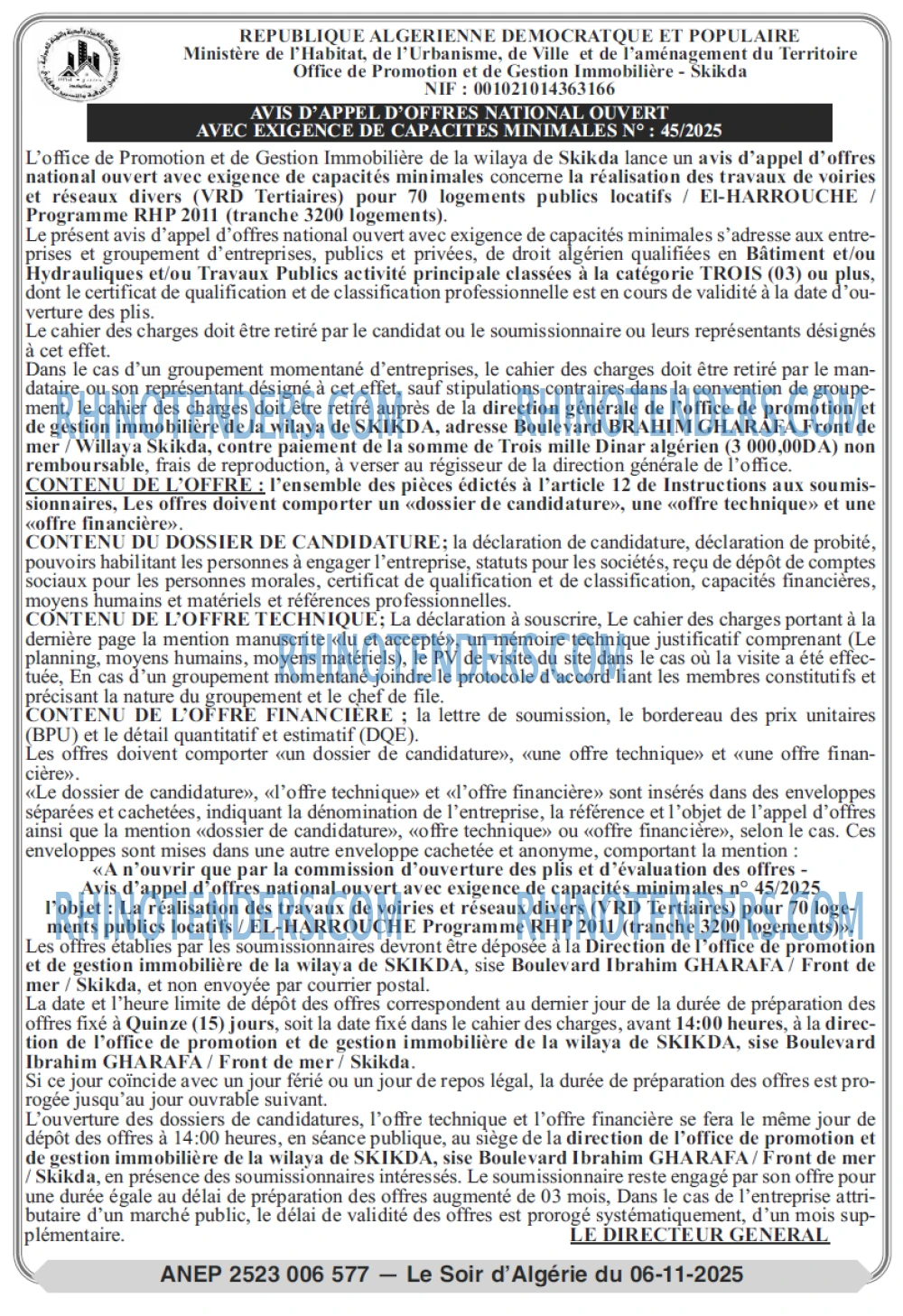 LE SOIR D'ALGERIE
