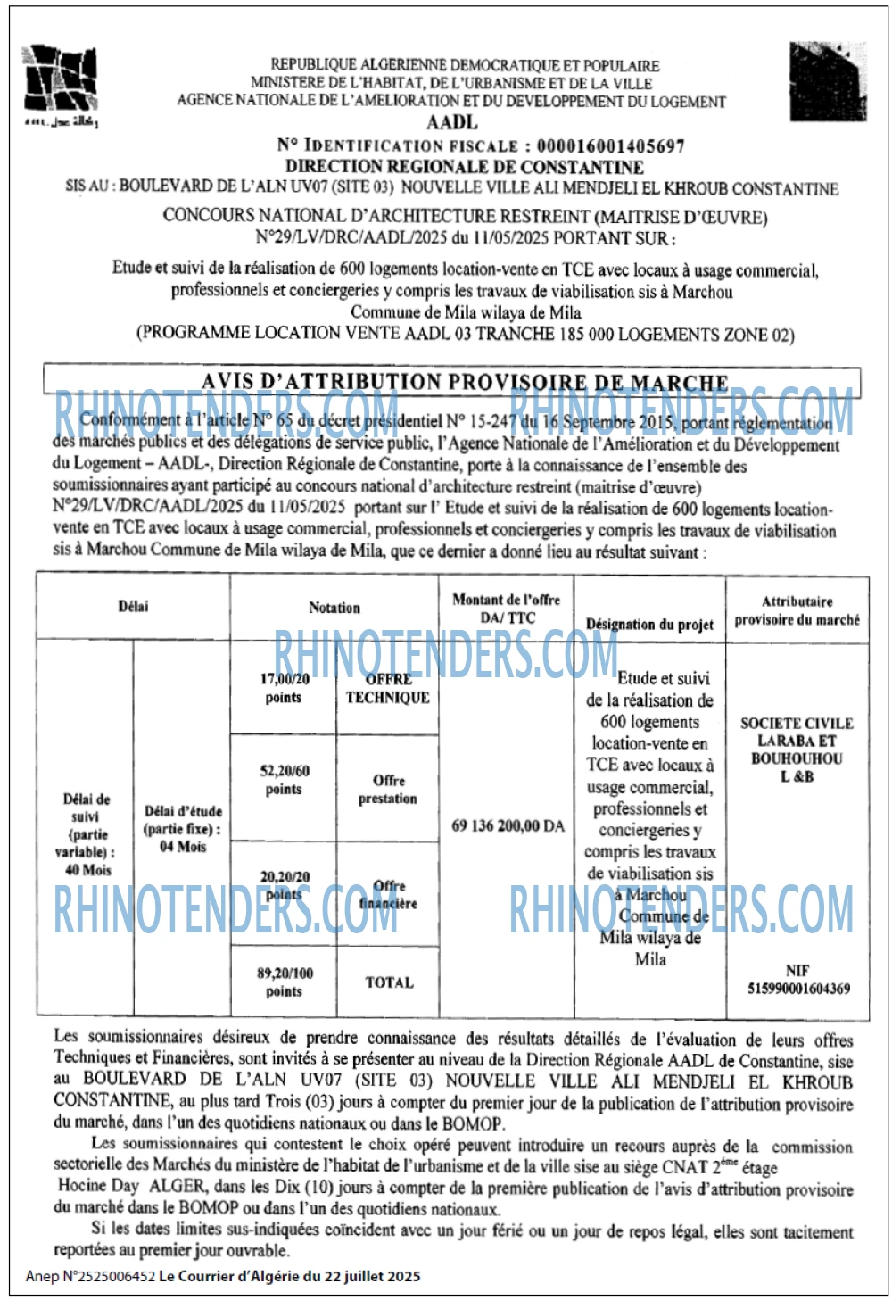 Le Courrier d'Algerie