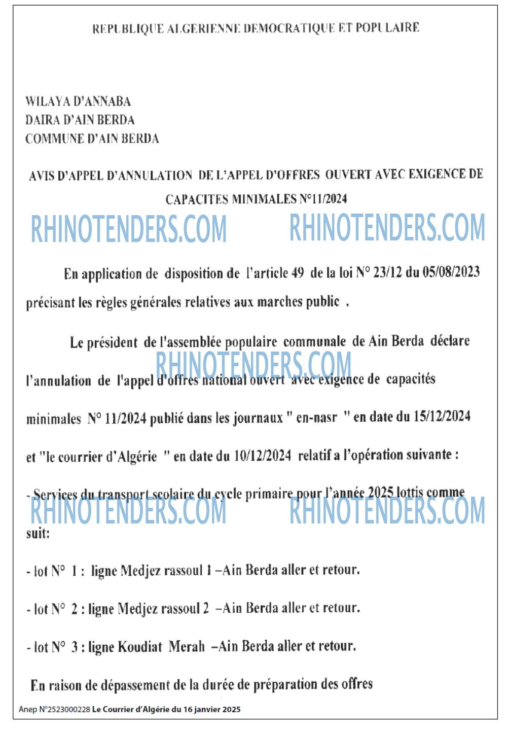 Le Courrier d'Algerie