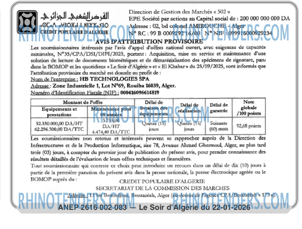 LE SOIR D'ALGERIE