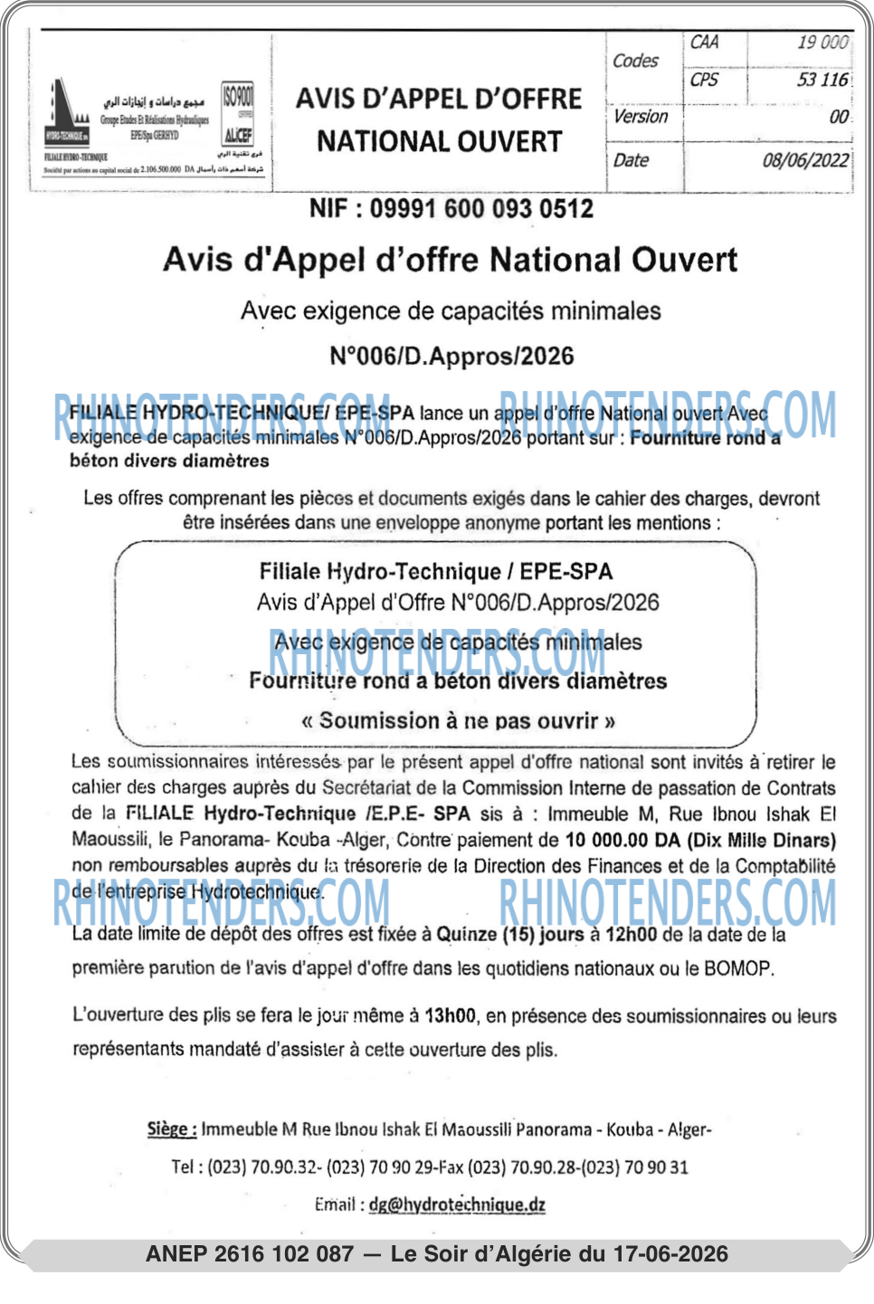 LE SOIR D'ALGERIE