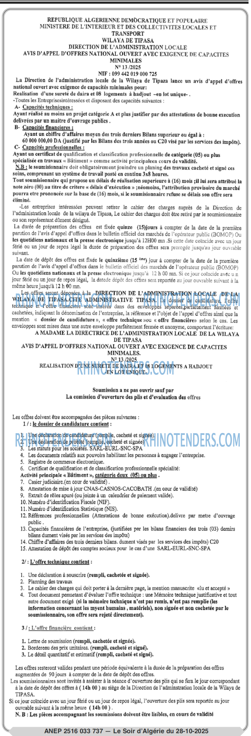 LE SOIR D'ALGERIE