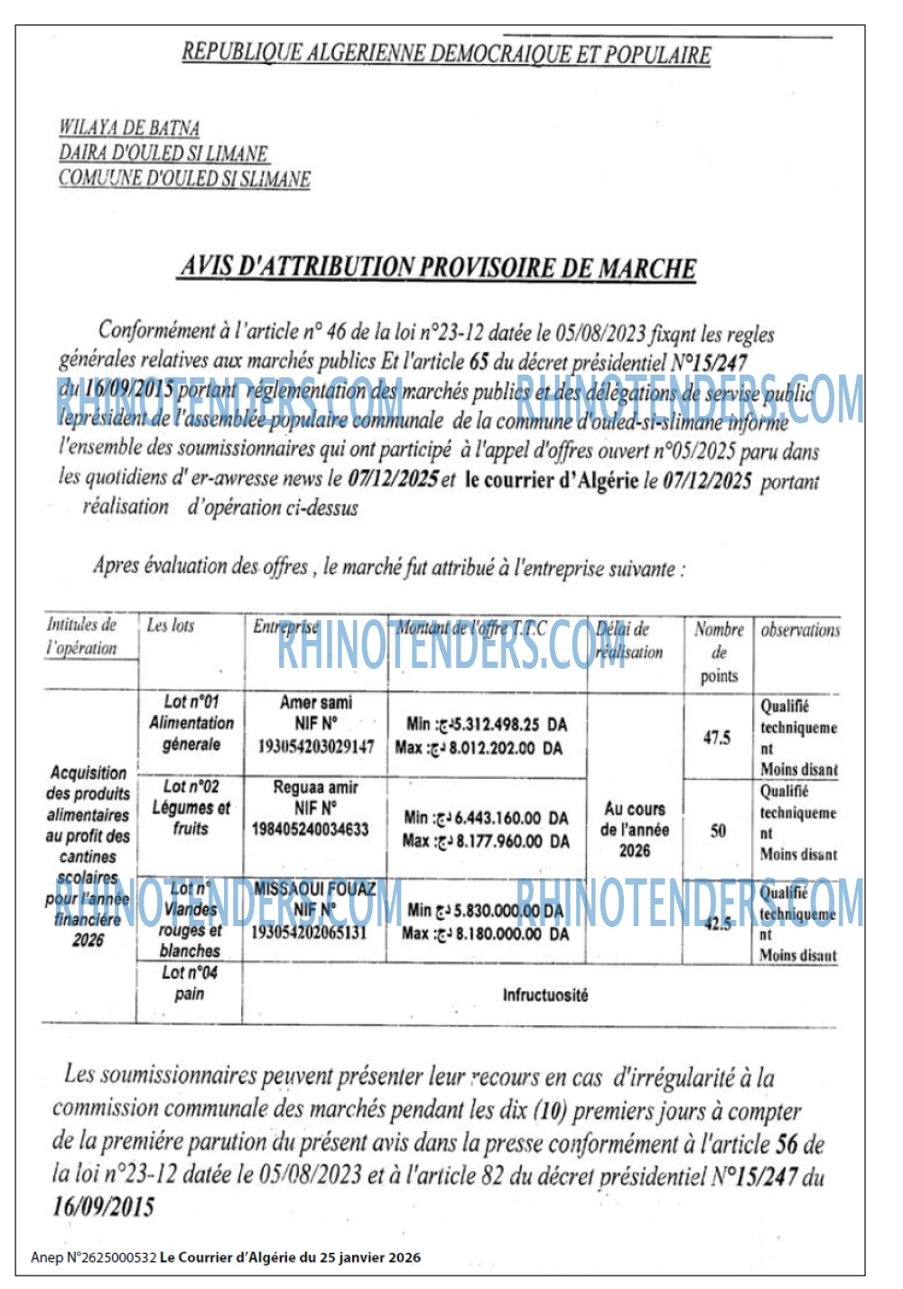 Le Courrier d'Algerie