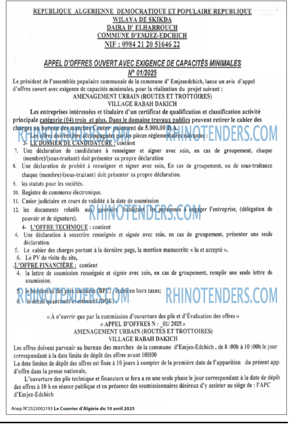 Le Courrier d'Algerie