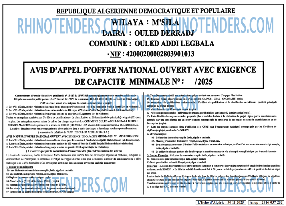 L'ECHO D'ALGERIE