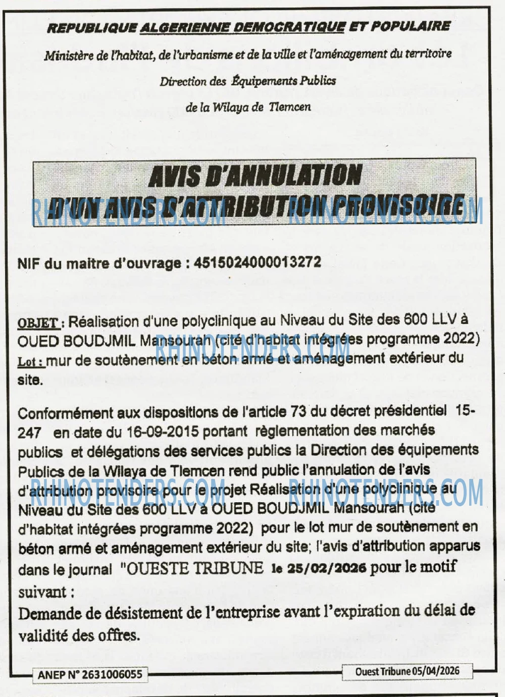 ouest TRIBUNE