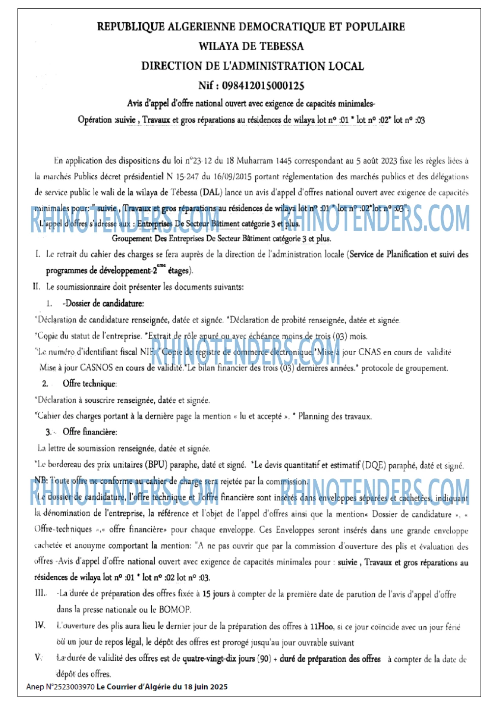 Le Courrier d'Algerie