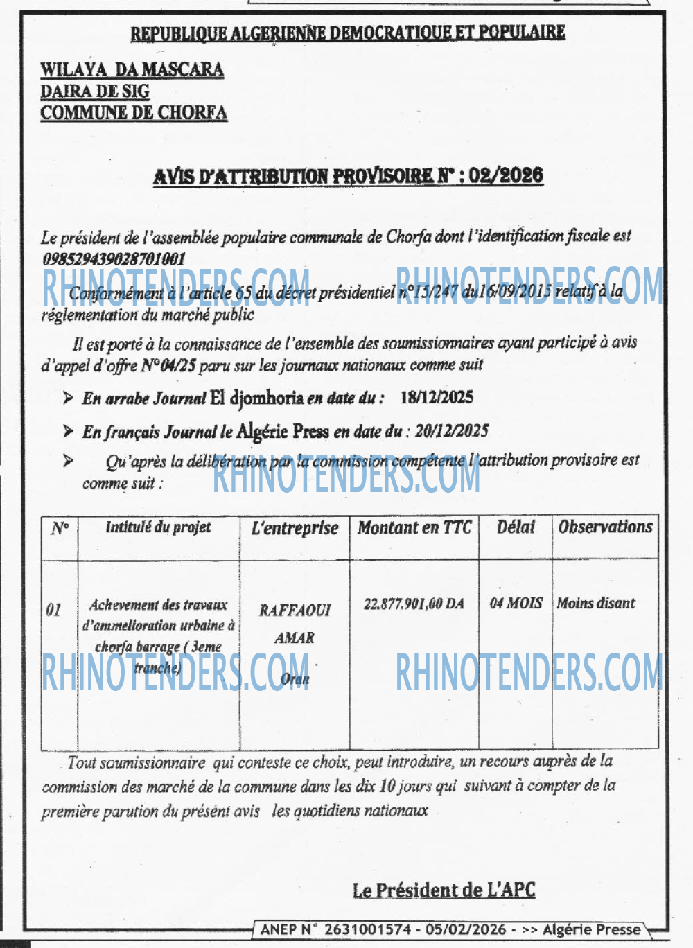 ALGERIE PRESSE
