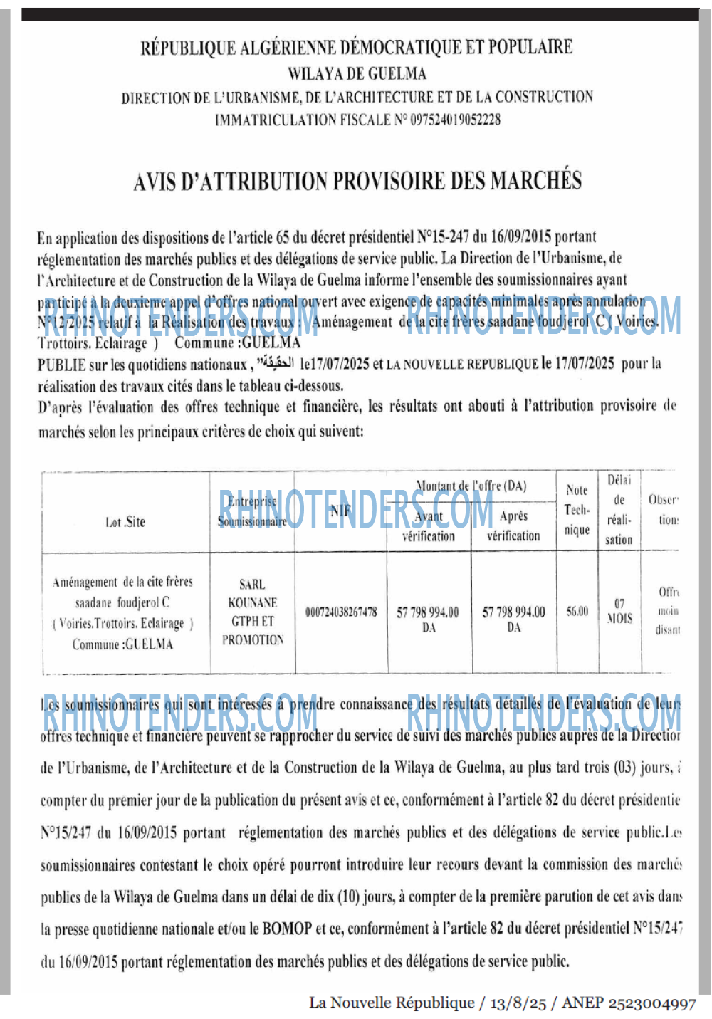 NOUVELLE REPUBLIQUE