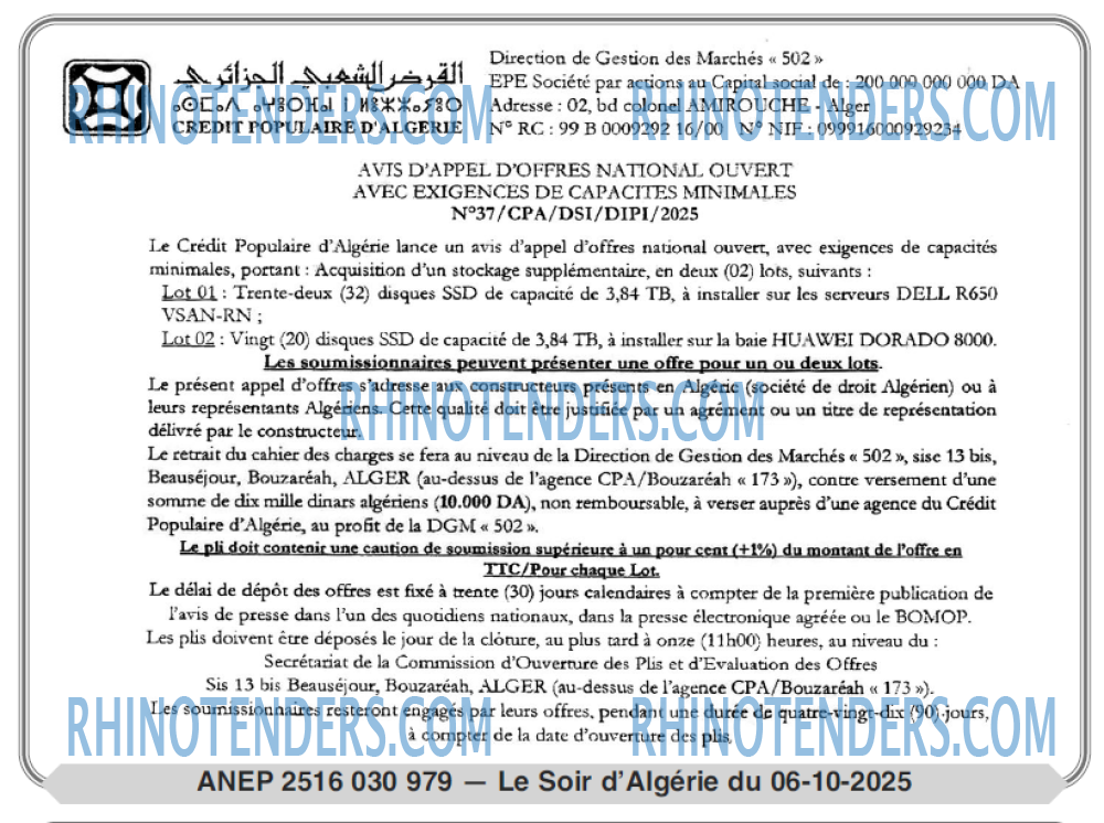 LE SOIR D'ALGERIE