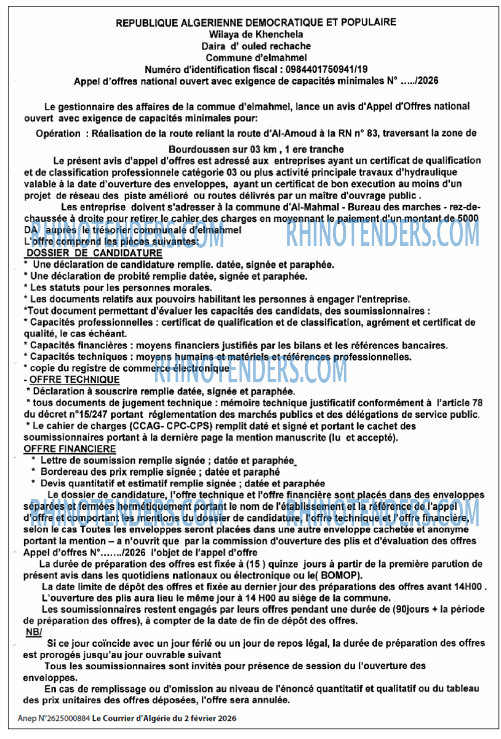 Le Courrier d'Algerie