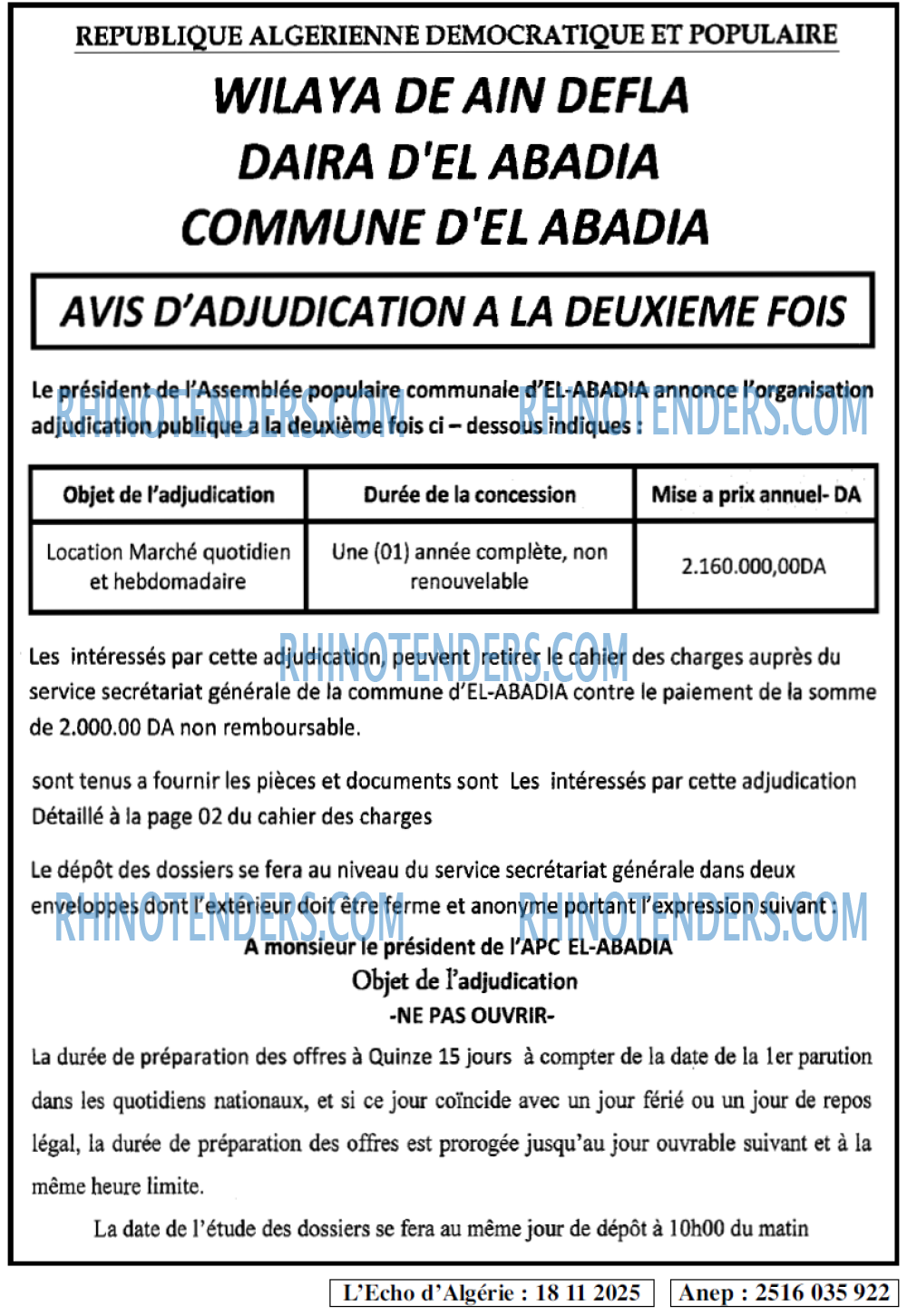 L'ECHO D'ALGERIE