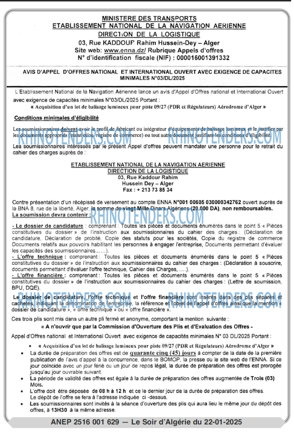 LE SOIR D'ALGERIE