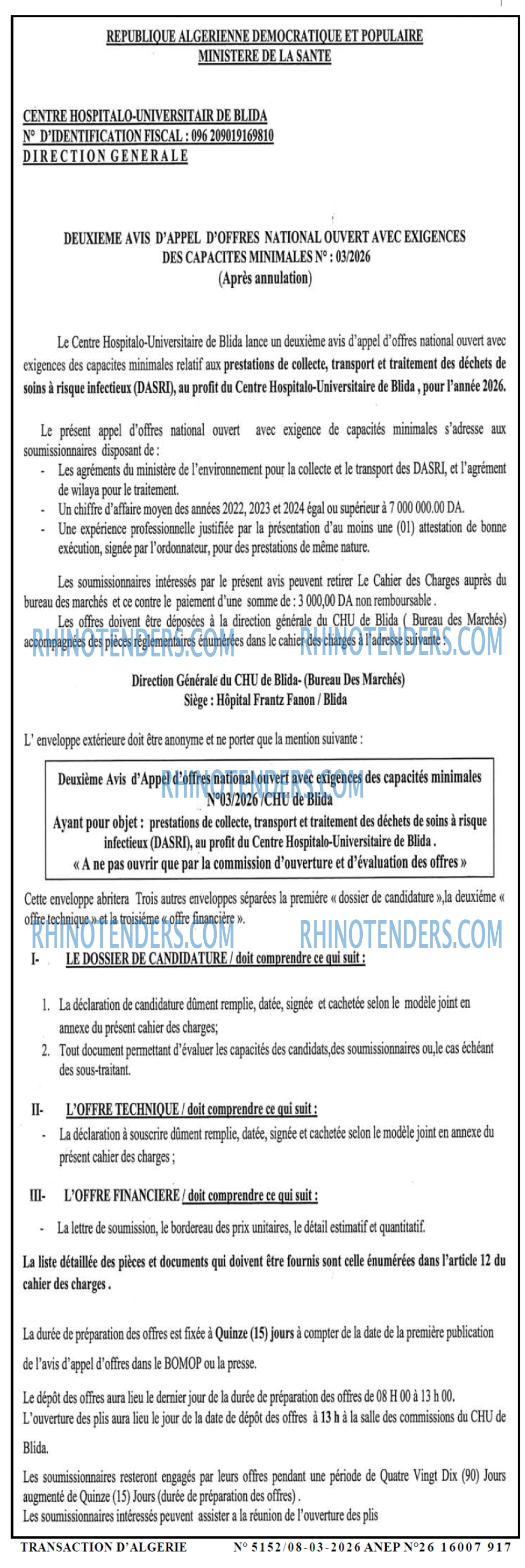 TRANSACTION D'ALGERIE