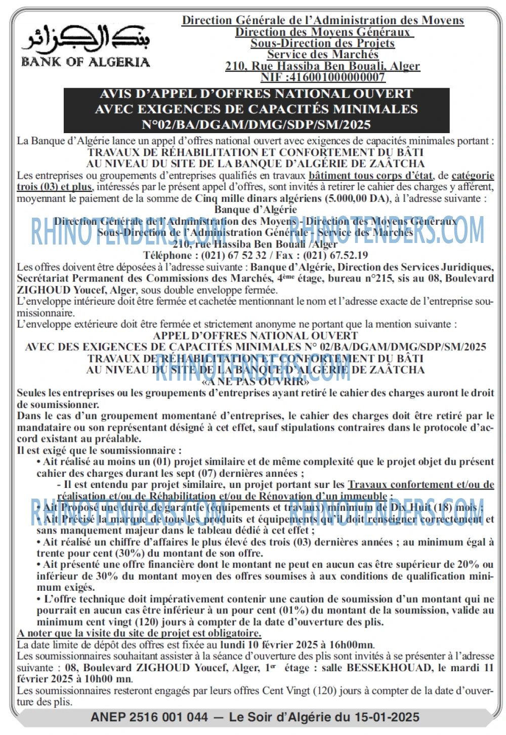 LE SOIR D'ALGERIE