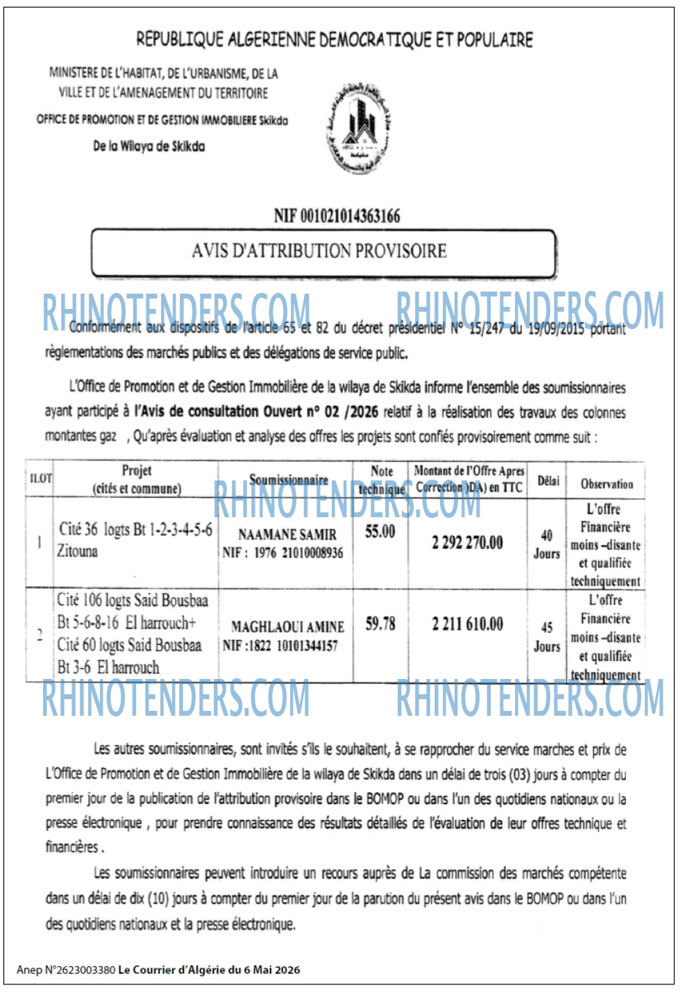 Le Courrier d'Algerie