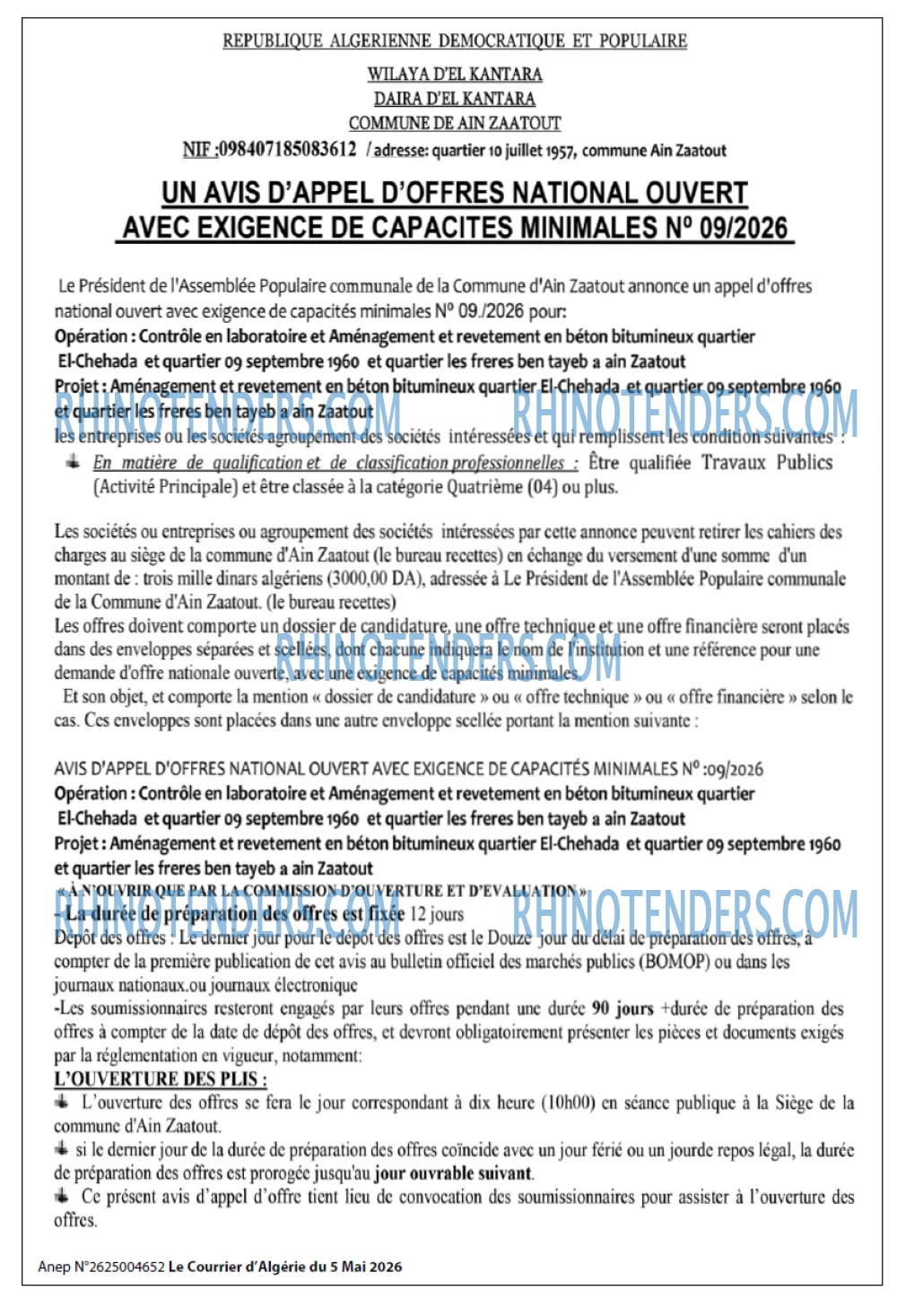 Le Courrier d'Algerie
