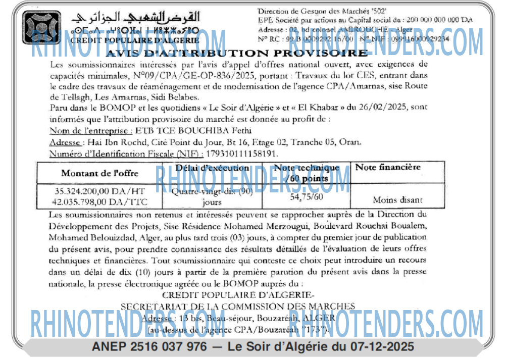 LE SOIR D'ALGERIE