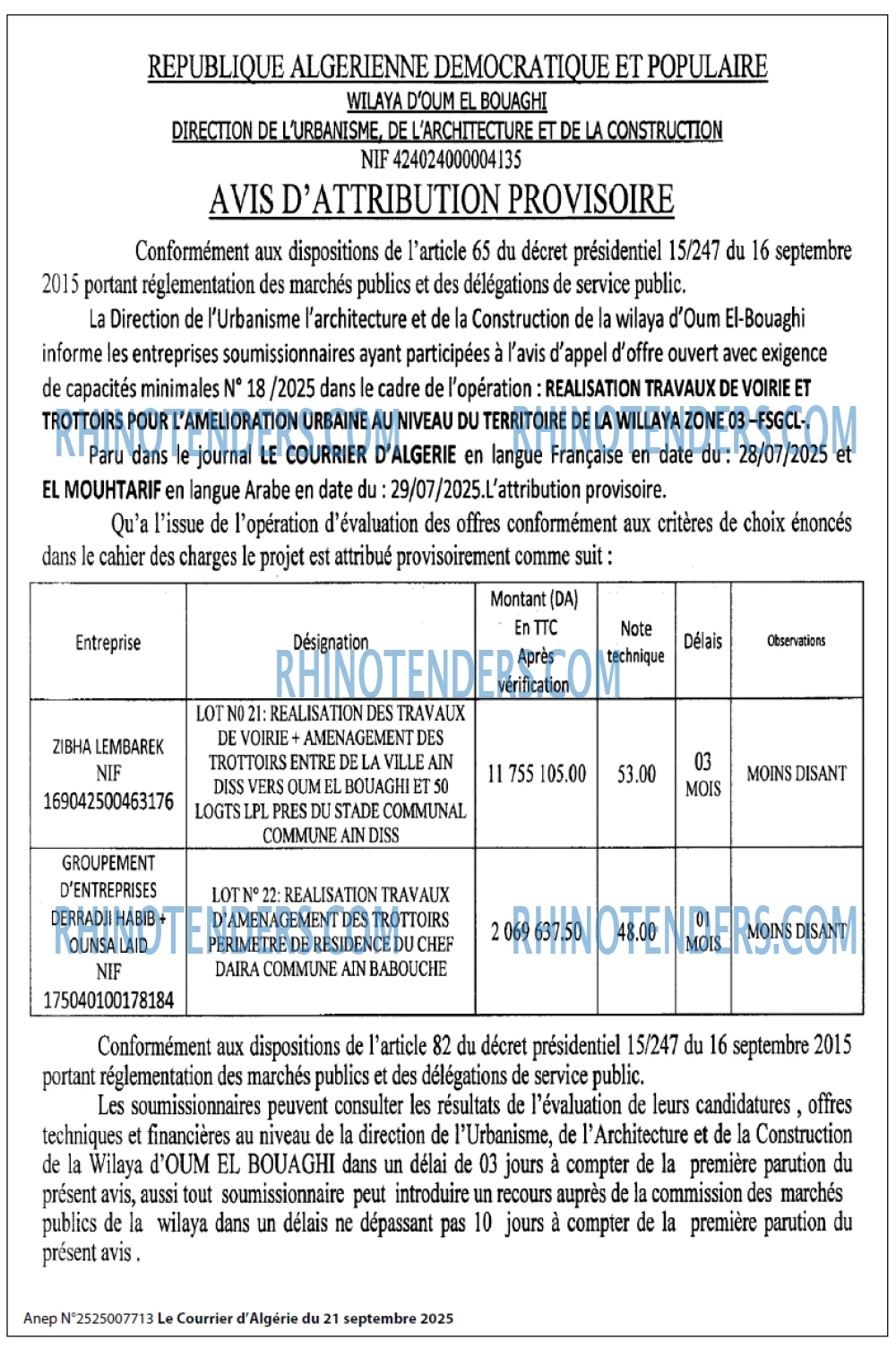 Le Courrier d'Algerie