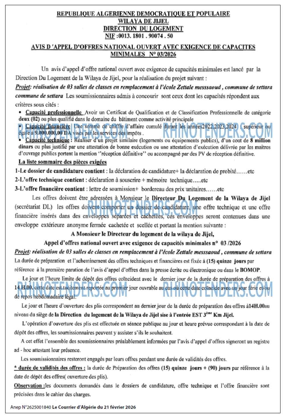 Le Courrier d'Algerie