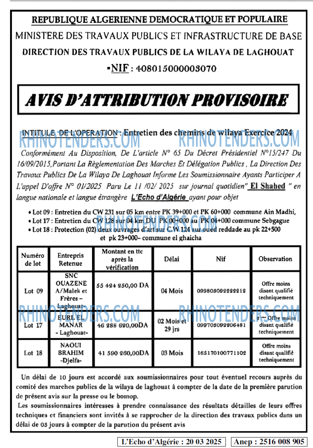 Le Carrefour d'Algérie