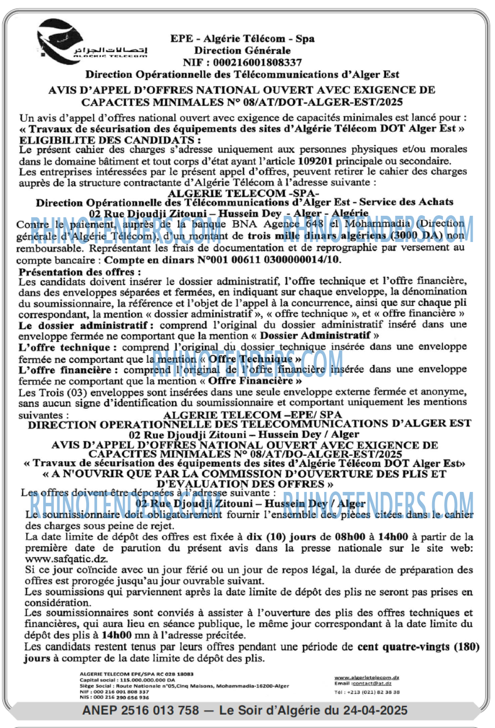 LE SOIR D'ALGERIE