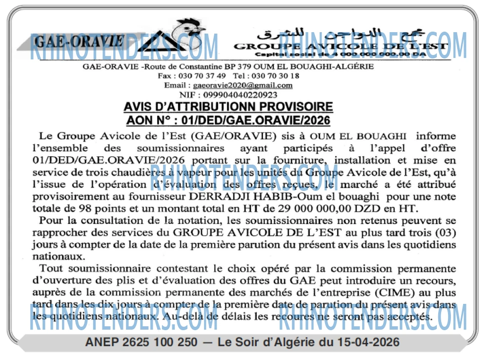 LE SOIR D'ALGERIE