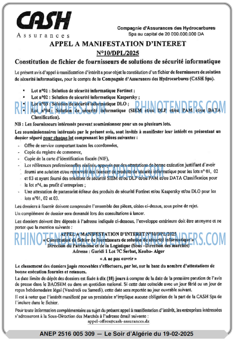 LE SOIR D'ALGERIE