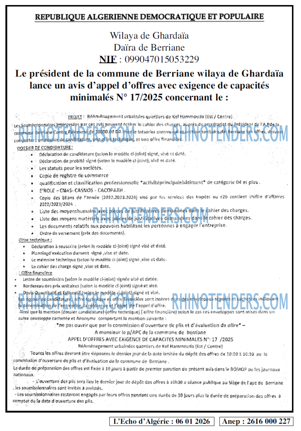 L'ECHO D'ALGERIE