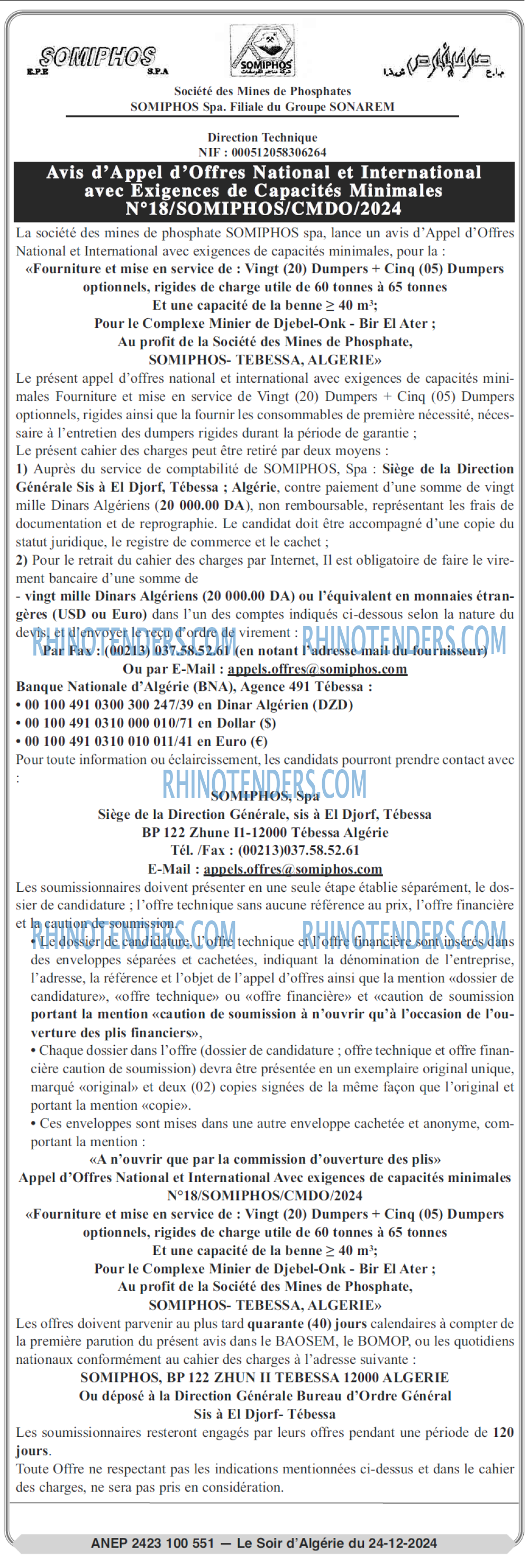 LE SOIR D'ALGERIE