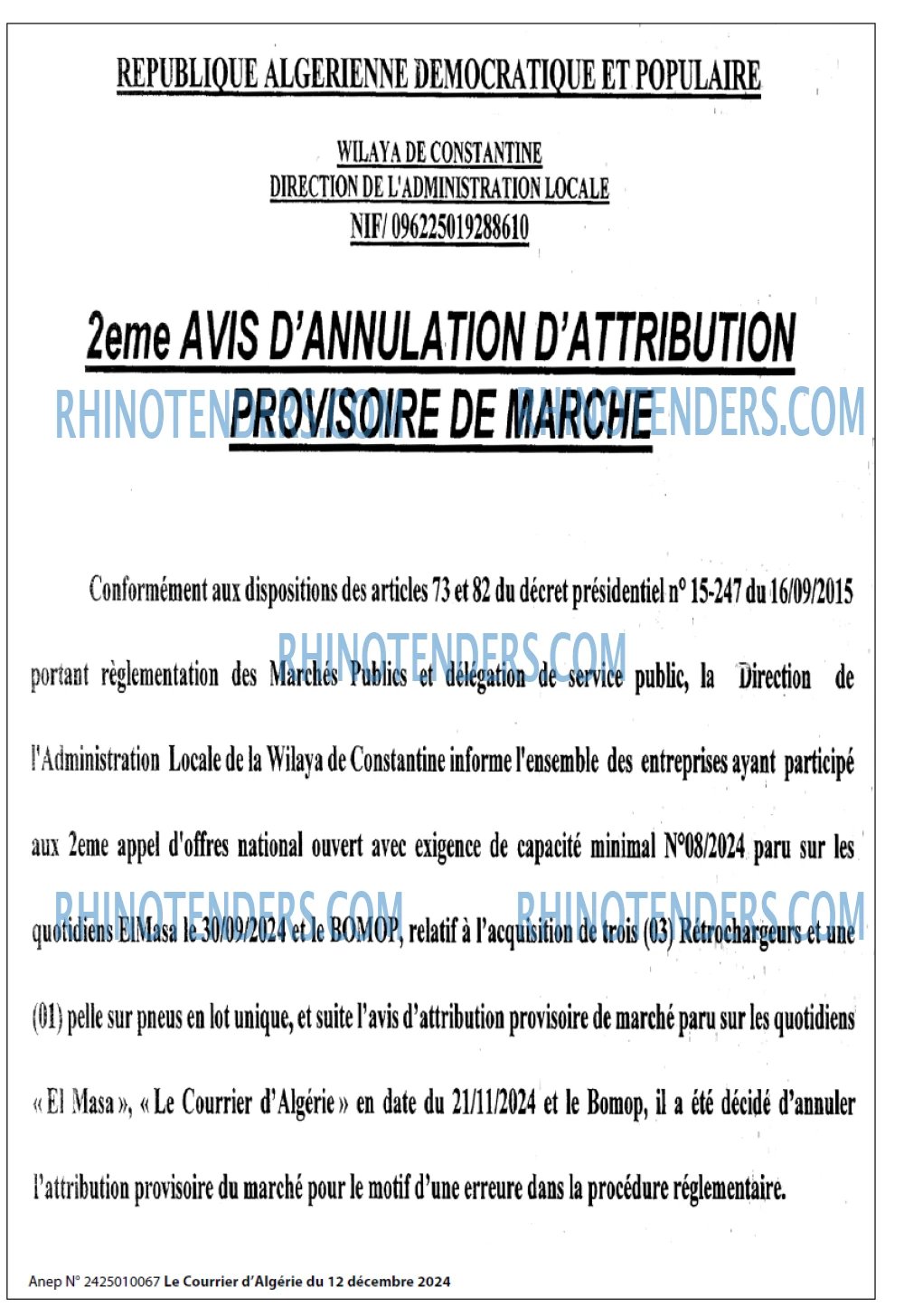 Le Courrier d'Algerie