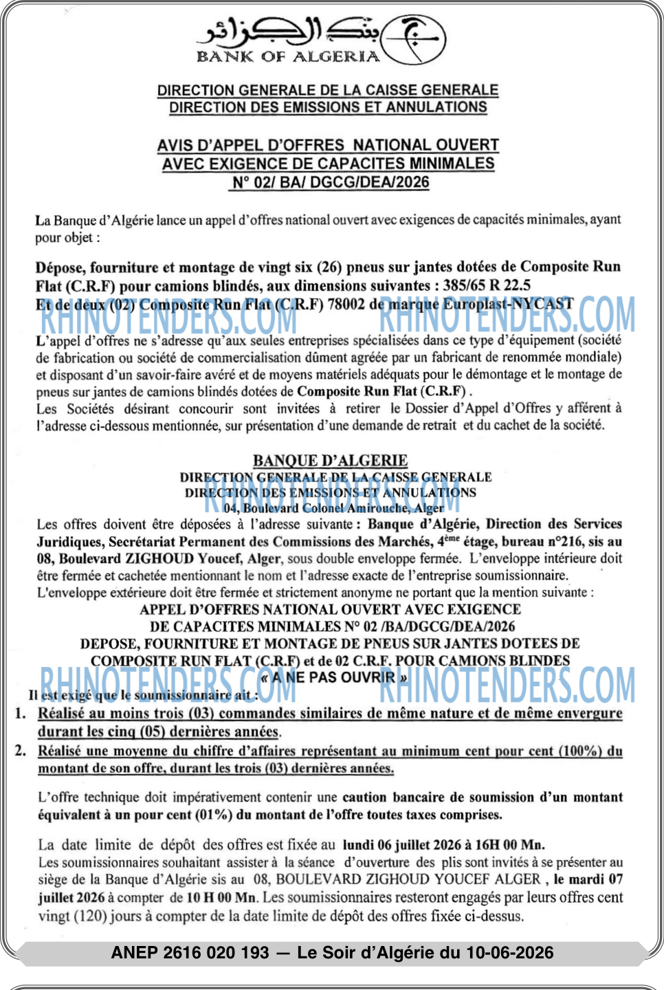 LE SOIR D'ALGERIE