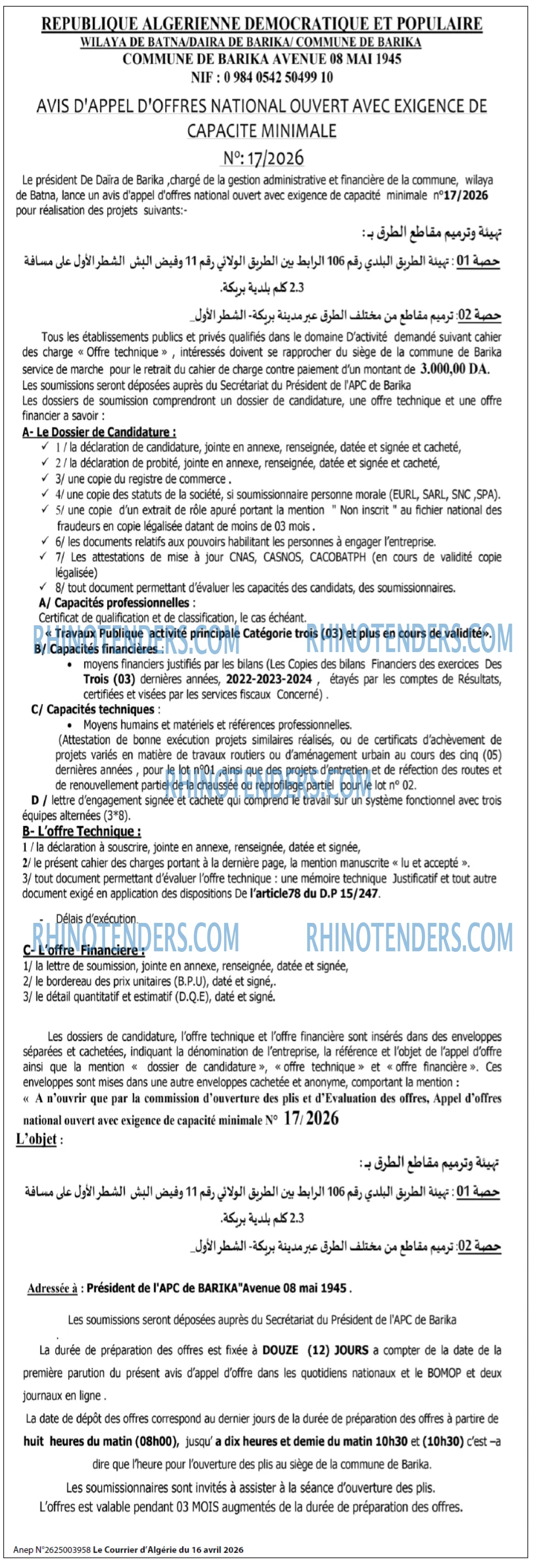 Le Courrier d'Algerie
